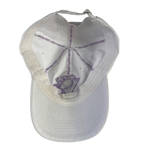 Pittsburgh Penguins Hat Cap Womens White Purple UPMC Hillman Cancer Center - Picture 8 of 9